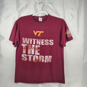 Gildan Va Tech Witness The Storm Graphic Hokies Respect Patch Hokie Bird Mn Sz M